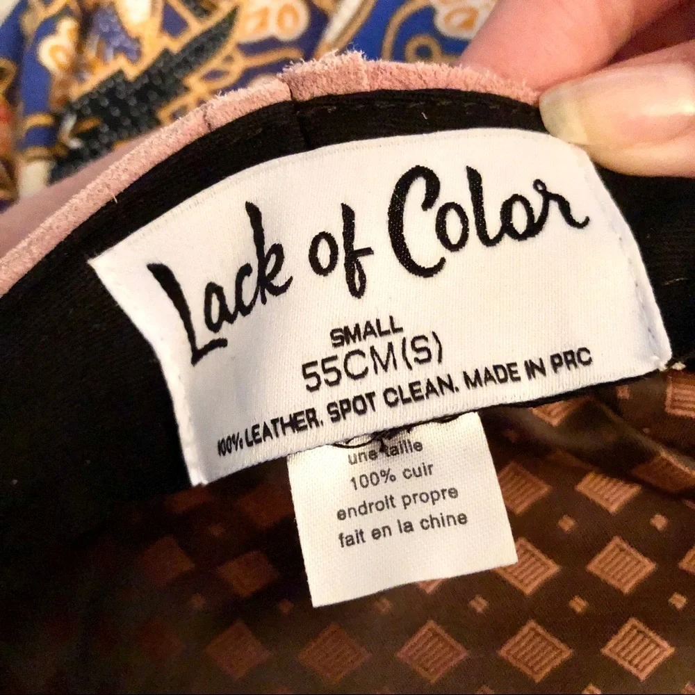 New LACK OF COLOR Rose Suede Leather Newsboy Cap in Pink